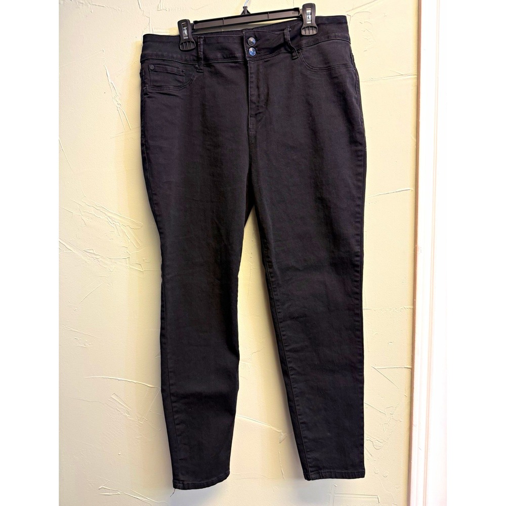 Curve Appeal Curve Creator High-Rise Skinny Jeans Black Plus Stretch size 16